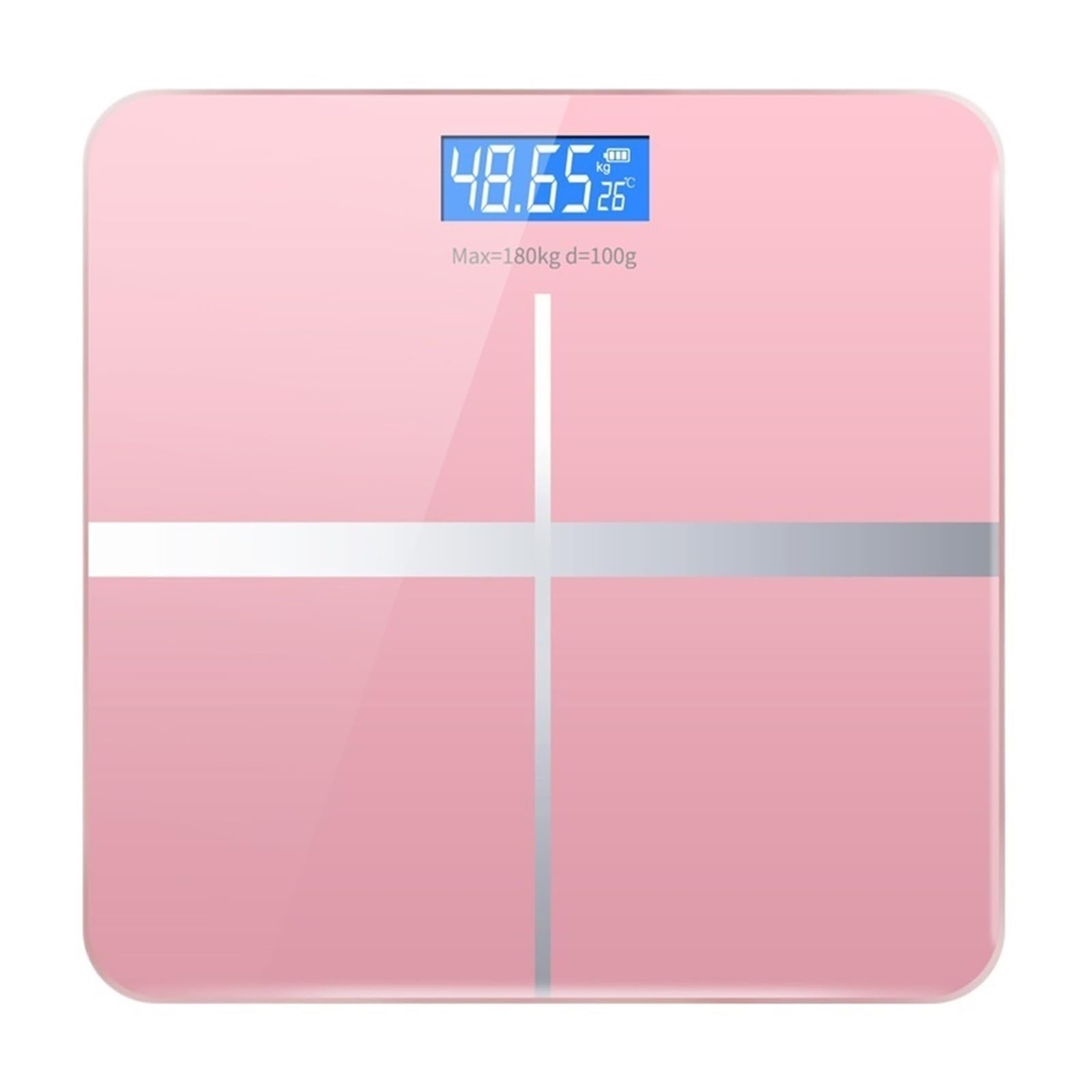 Báscula De Peso Digital Inalámbrica Inteligente Vidrio For Grasa Corporal, Pantalla Led Carga Usb, Electrónica For El Suelo Del Hogar Y Baño Preciso FáCil De Leer(Pink weight scale)