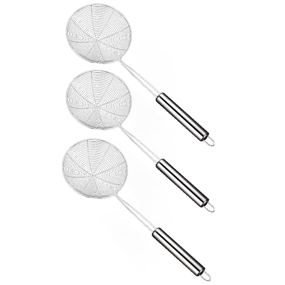 Flaroey Skimmer Food Strainer Cookware Colander Frying Strainer Kitchen Strainer Baking Cooking Tools 14Cm