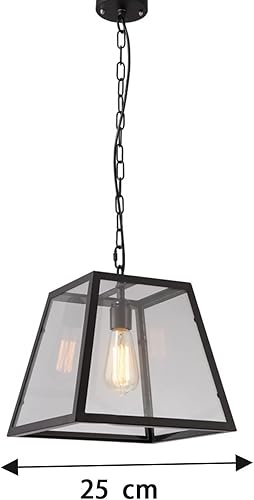 Miniatura 4 de Moderno candelabro de isla de cocina, iluminación colgante de techo de metal vintage de mediados de siglo con pantalla de vidrio transparente, luces