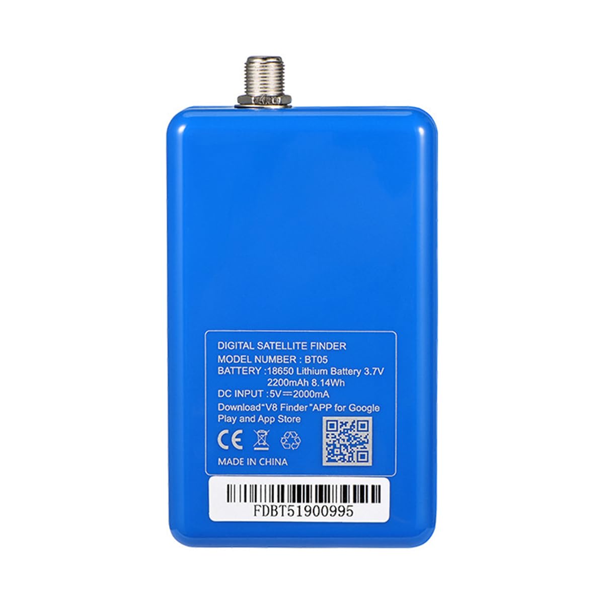 Satellite Finder Meter V8 Finder BT05 Satfinder DVB S2 Satellite Finder Multi Standard Décodage pour Digital Bluetooth HD Satfinder pour le réglage de l'antenne satellite