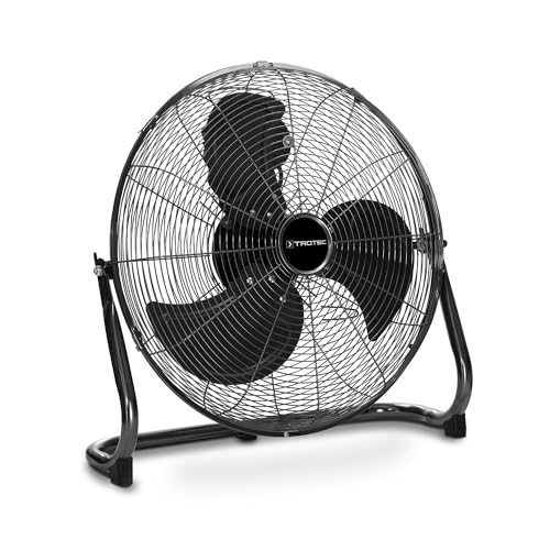 TROTEC Ventilateur au sol TVM 19 – 120 W, Ø 45 cm, 3 vitesses, inclinaison 120°, structure métallique, poignée & enrouleur de câble