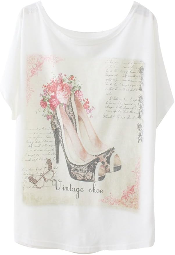 Haogo Women's Fantasy Wonderland Print Short Sleeve T-Shirt Tops