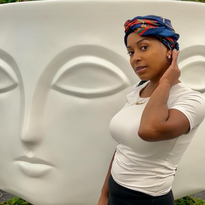 Divine Silk Doobie Wrap Set - Luxurious Large Square Scarf & Hair Net for Sleeping, Styling, and Hair Protection3