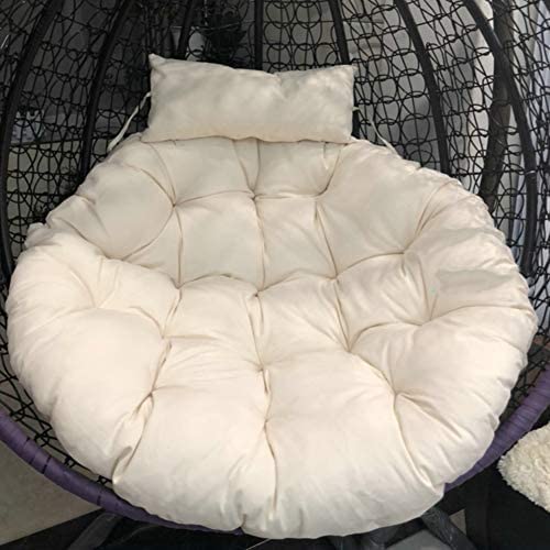 Image of KYNE Microfibre Cushion for Hanging Basket Round Shape Swing Chair Cushions for Outdoor Egg Swing Chair Garden Swing, Seat Padded Pillow Cushion (Cream)