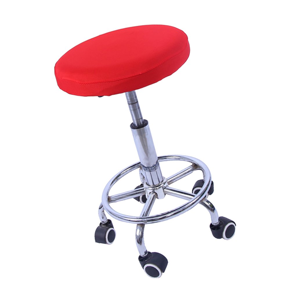 KYKHT Elastic Bar Stool Covers Round Chair Seat Cover Cushion Slip Covers Red