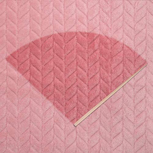 Kingole Flannel Fleece Luxury Throw Jacquard Weave Blanket, Cherry Blossom Pink Twin Size Leaf Pattern Cozy Couch/Bed Super Soft And Warm Plush Microfiber 350Gsm (66 X 90 Inches) #TOP5