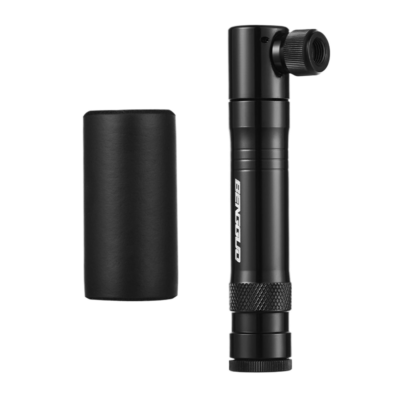 1 Stück CO2-Inflator aus Aluminiumlegierung mit Reifenreparaturset, tragbares Doppelventil for Schrader- und Presta-Fahrradzubehör(Black)