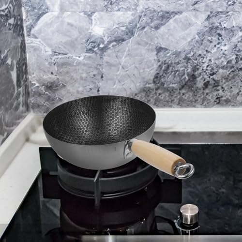 Wok BESPORTBLE Honeycomb de acero inoxidable 20cm miniatura 2