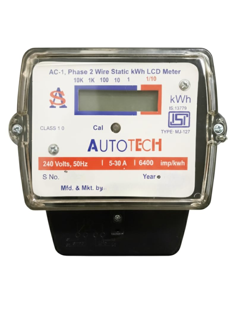 Auto Tech Single Phase Two Wire Statics LCD Energy Meter, Submeter Electricity Meter For Reading