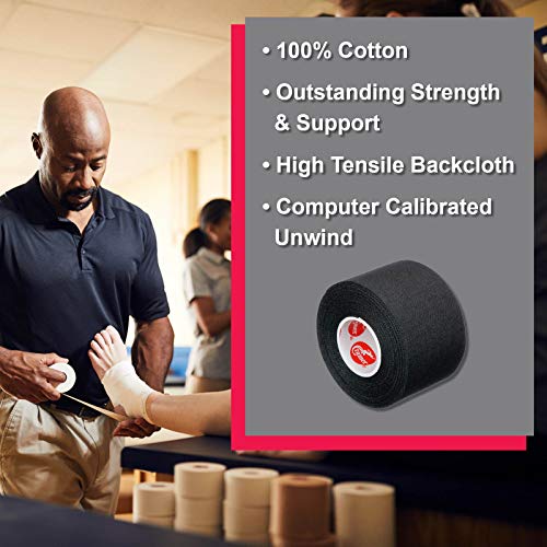 Image of Cramer Team Color Athletic Tape, Easy Tear Tape for Ankle, Wrist, & Injury Taping, Protect & Prevent Injuries, Promote Healing, 1.5 inch X 10 Yard Roll, Colored AT Tape, Black, Single roll (Pack of 2)