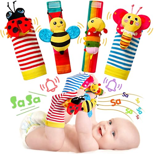 Baby Rattles 0-6 Months: Baby Toys Baby Essentials Rattles for Babies 6-12 Months Infant Toys 0-3 Months Newborn Toys Wrist Rattle Socks - Newborn Essentials Must Haves Gifts for Girl Boy