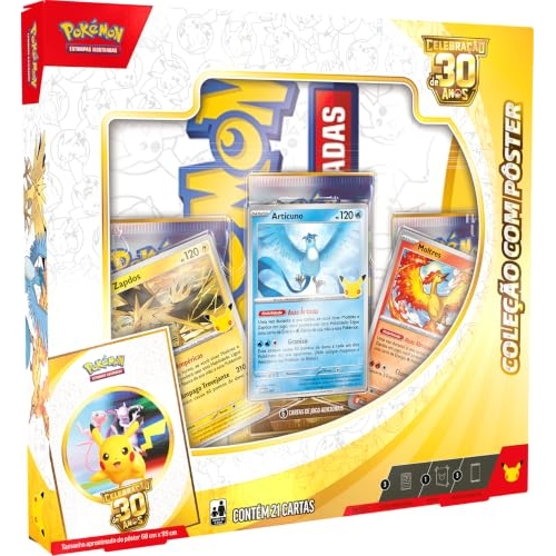 Pokémon TCG, Celebração de 30 anos – Box Pokémon Coleção com Pôster Pokémon TCG, Celebração de 30 anos – Box Pokémon Coleção com Pôster