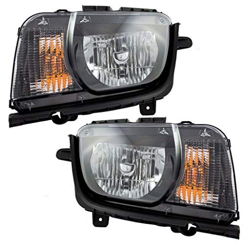 CarLights360: For 2010 2011 2012 Chevy Camaro Headlight Assembly Driver and Passenger Side CAPA Certified w/Bulbs Halogen Type-Replaces GM2502346 GM2503346
