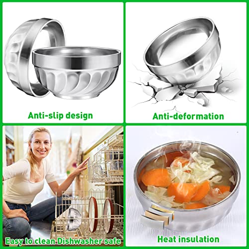 20 Pack Stainless Steel Bowls 4.5 Inches Metal Double Walled Snack Bowls Small Insulated Metal Mixing Bowls Multipurpose Lightweight Toddlers Dinner Bowls For Cereal, Noodles, Ice Cream #TOP2