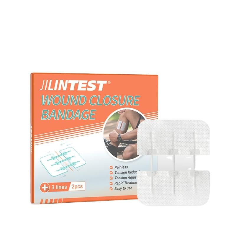 Premium 3 line Sutureless Wound Closure Device - Zip Stitch Technology for Rapid Emergency & Trauma Care I Bandages for Wounds with Stitches Bandage - 2 pcs