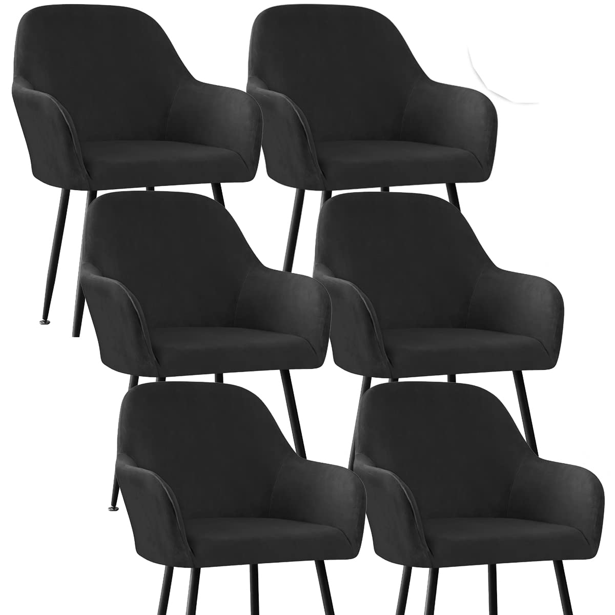 Housse de chaise extensible contre les taches, couverture de fauteuil noir lavable en velours