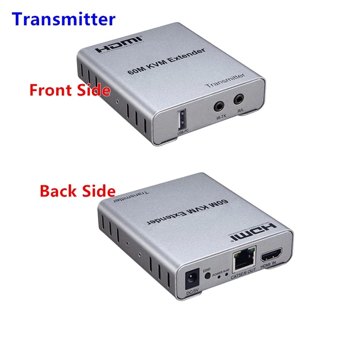 Swallows Extender HDMI KVM USB 60M, con audio 1080P R/L di CAT5E Cat6 RJ45 Cavo Ethernet Trasmettitore Ricevitore Convertitore audio video PC Laptop a monitor TV