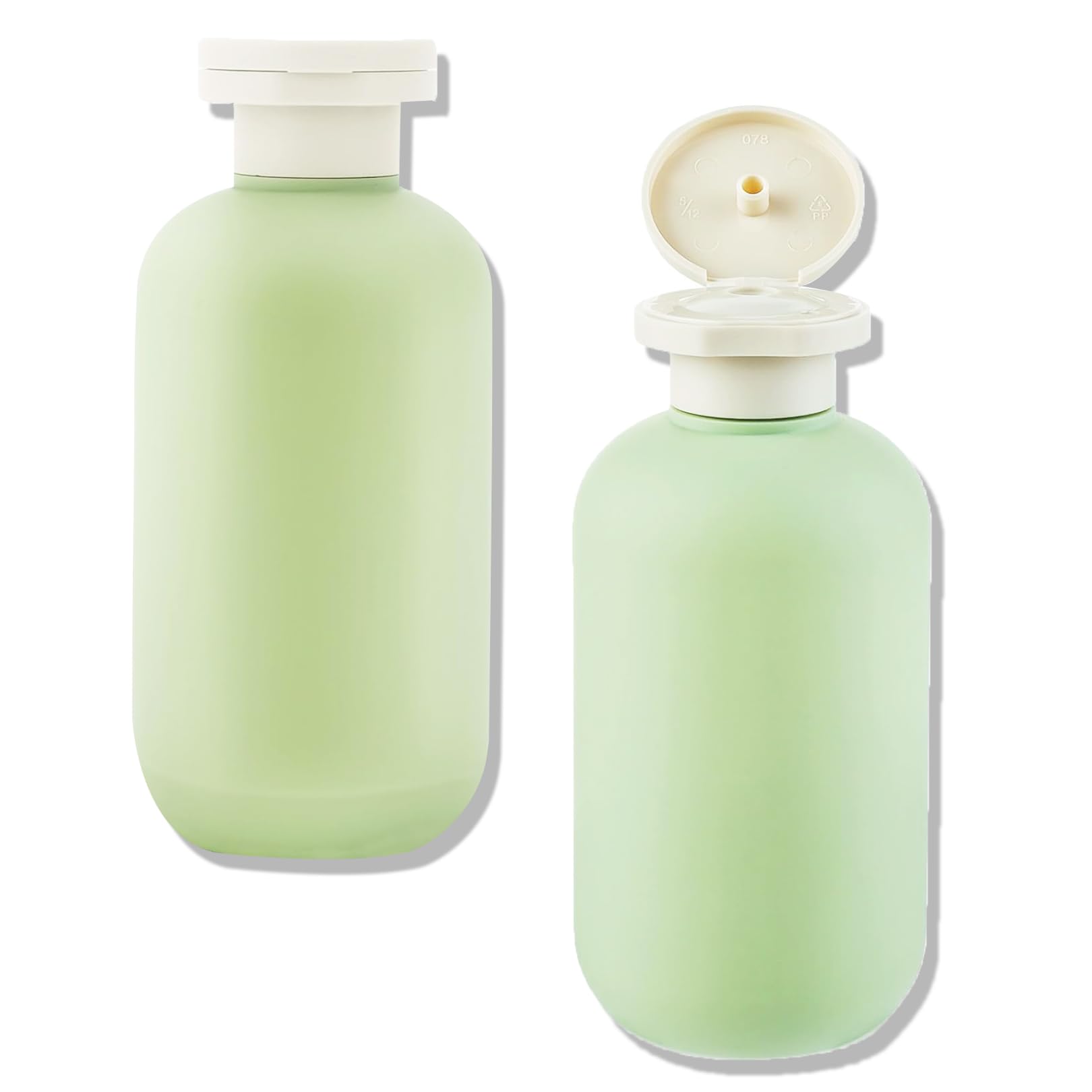 2 PCS 200 ML Flip Cap Shampoo Bottles,Refillable Plastic Travel Containers Empty With Disc Top Flip Bottles,Empty Travel Accessories Bottles for Shampoo Lotions Cream Body Wash Conditioner