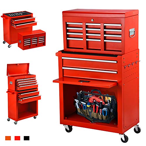 June Win 8-Drawer Rolling Tool Chest,Big Tool Storage Removable,Tool Cabinet with Lockable Drawers, Mobile Toolbox for Workshop and Mechanics Garage (Red) June Win 8-Drawer Rolling Tool Chest,Big Tool Storage Removable,Tool Cabinet with Lockable Drawers, Mobile Toolbox for Workshop and Mechanics Garage (Red)