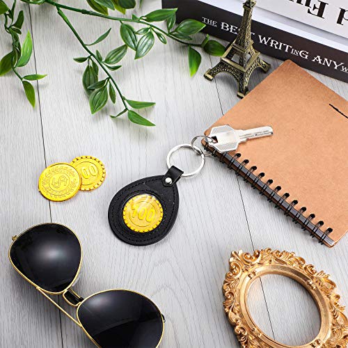 4 piezas llaveros porta monedas de PU piel negro miniatura 7