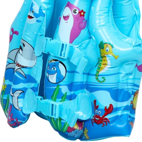 Image of Swimming Inflatable PVC Safety Life Jacket for Boys & Girls| Beginner Learning Adjustable Swim Safety Vest for Kids|Children Water Floatation Trainer for Poll, Beach, Boating