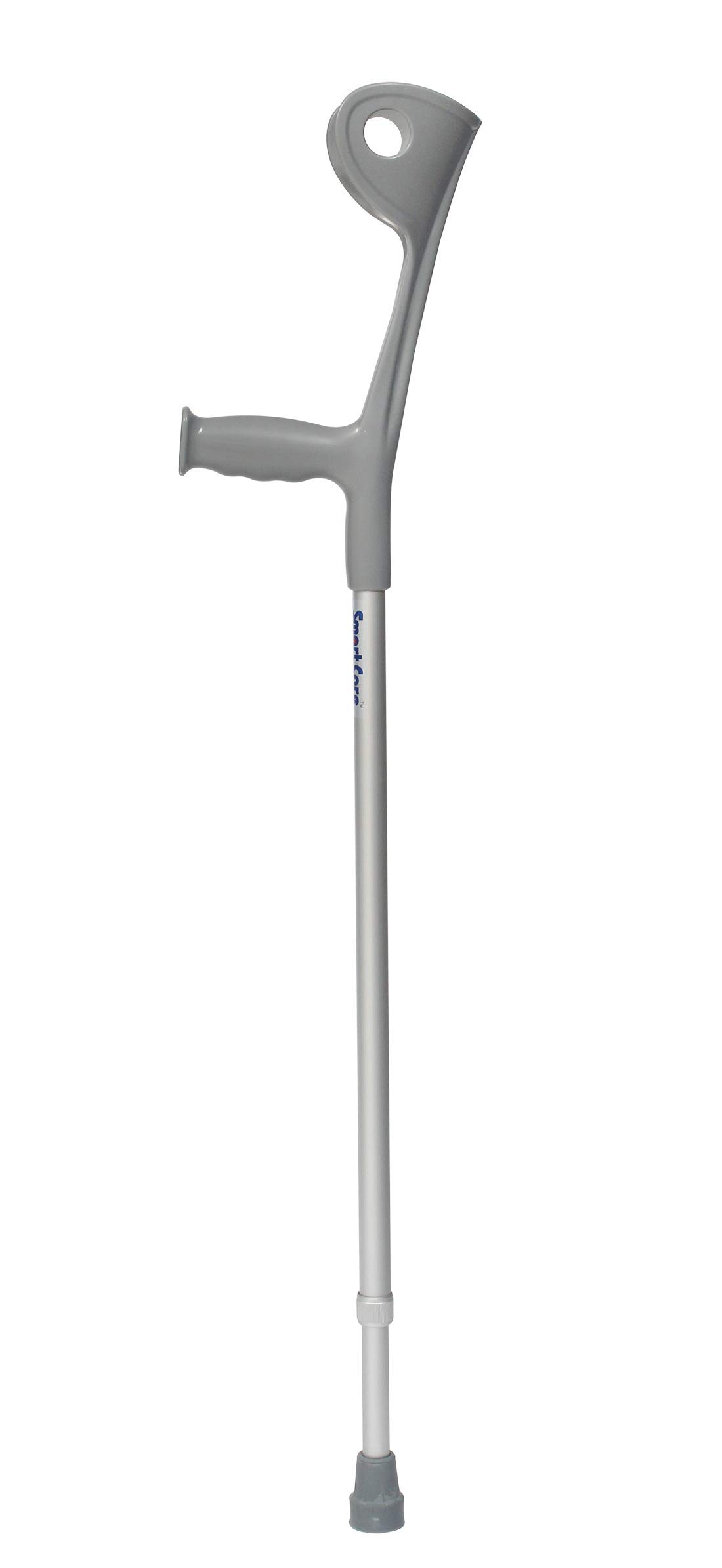 Smart Care® Forearm Height Adjustable Crutches with Pivoting Closed-Cuff (1 Piece), Ergonomic Comfortable Wrist Handle, Heavy Duty for Standard and Tall Adults - (SC937L)