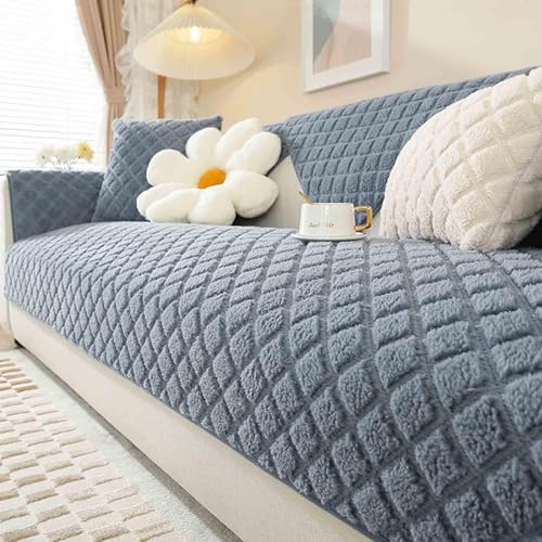 Funda acolchada antideslizante para sofá de 1/2/3/4 plazas, funda de algodón para sofá reclinable, fundas de cojín universales para sofá, azul, 70 x 150 cm