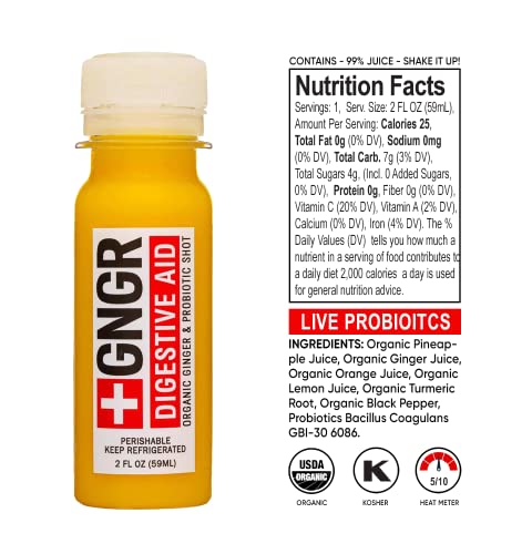 Digestive Aid Organic Ginger Shots with Probiotics, Gut Health, Colon Cleanse, Bloating Relief, Gut Detox, Immunity Shots with Ginger Juice, Turmeric, Black Pepper. (2 Oz, Pack of 12) - Image 5