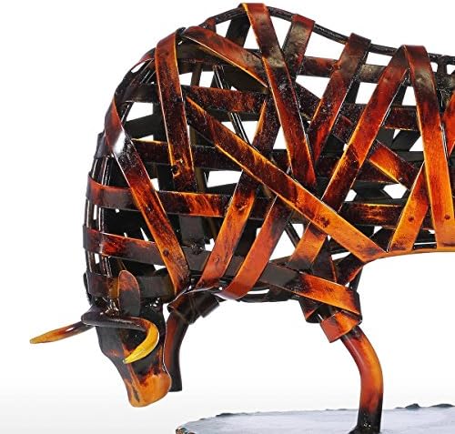 Tooarts Red Cattle Sculpture Figurine Gifts for Thanksgiving/Christmas Decor Statue Ornament Crafts
