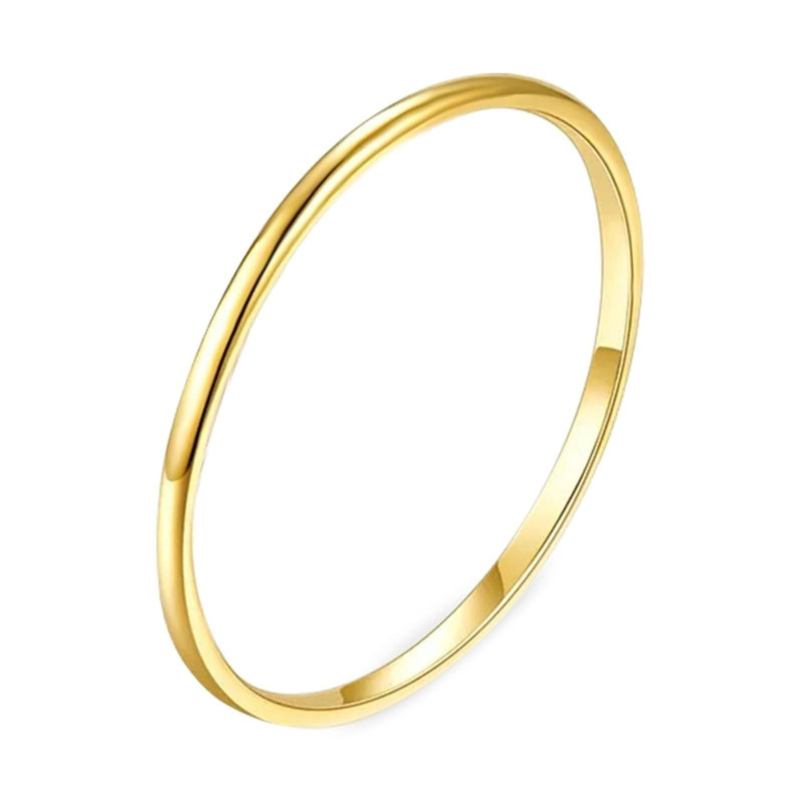 Anillo de boda de oro real Au 375/585/750, anillo de boda, anillo apilable fino para parejas, oro 9 K/14 K/18 K, sin alergias