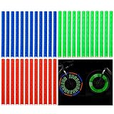 XREE 36 Stück Speichenreflektoren Fahrrad, 7,5 x 0,5cm Fahrrad Speichen Sticks mit 360°Sichtbarkeit Fahrradspeichen Reflektoren Clips Fahrrad Reflektoren Fahrradzubehör Mountainbike (Rot, Blau, Grün)