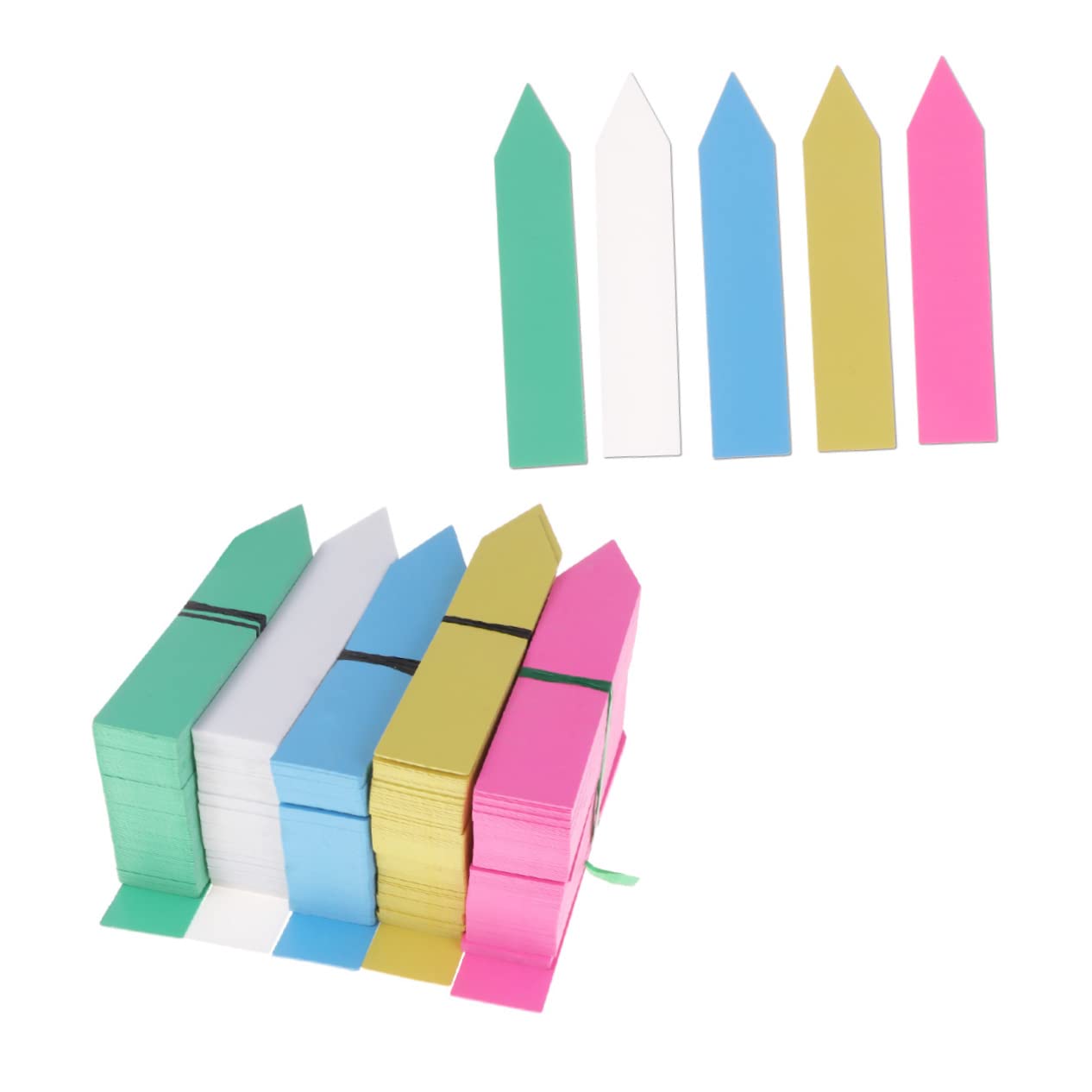 IWOWHERO 500 Pcs Shaped Plant Tags for Garden Reusable Nursery Labels Pink Yellow Green Durable Garden Markers for Easy Plant Identification