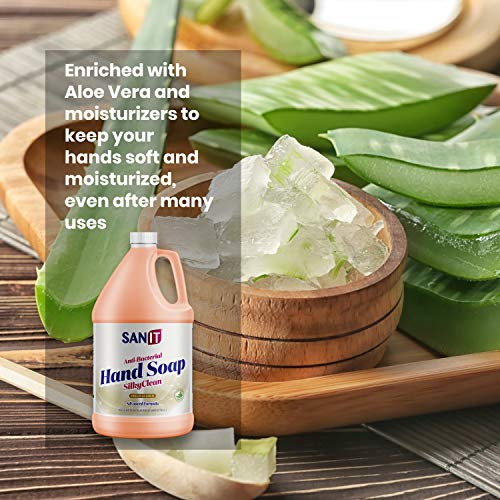 image for Sanit Silky Clean Antibacterial Liquid Hand Soap Refill - Advanced For