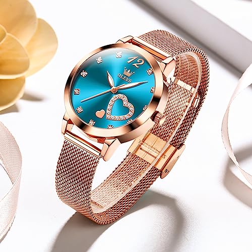 Image of OLEVS Women Watches Business Dress Female Ladies for Small Wrist Watch Gold Silver Tone Stainless Steel Band Analog Simple Day Date Waterproof Lady Watches