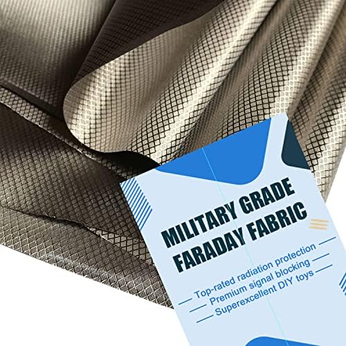 Faraday Fabric 3 Yard Nickel Copper Faraday Cloth 43×108 inch Military Grade Signal Fabric Blocking, Brown