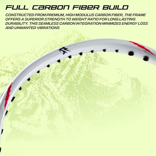Image of Li-Ning Axforce Tiger Strung Badminton Racquet for Professional Players| 32 LBS Max Tension | Head Heavy | 7mm Flexible Shaft | Carbon Fibre Frame