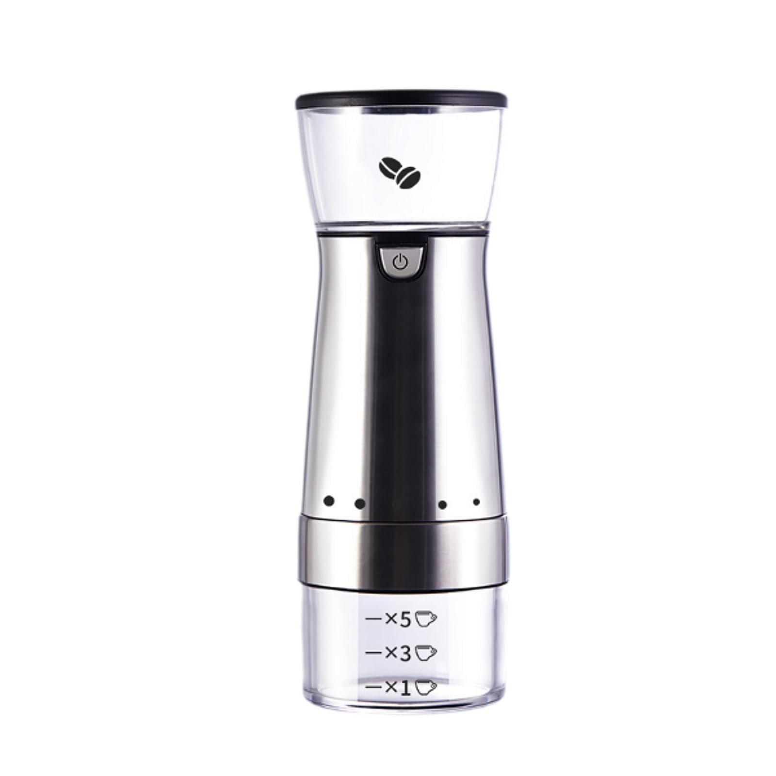 Molinillo de Café Eléctrico Portátil con Muelas Cónicas Ajustables Y Recipiente Extraíble Fabricado en Acero Inoxidable Adecuado para Cocina Hogar 8cm