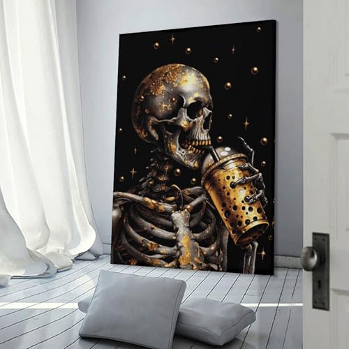 Bubble tea skull décoration murale pour chambre ado et studio