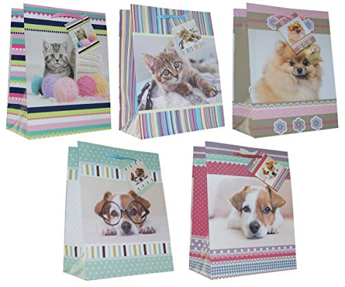 Eurofuchs24 10 Geschenktüten Katzen & Hunde 23x18x10 Geschenktaschen Papier-Tüten 99-0159 Cover
