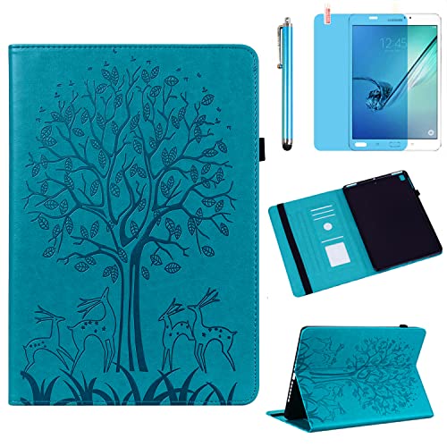 Coque silicone Samsung Galaxy Tab A 9.7 souple anti-choc motif bleu arbre