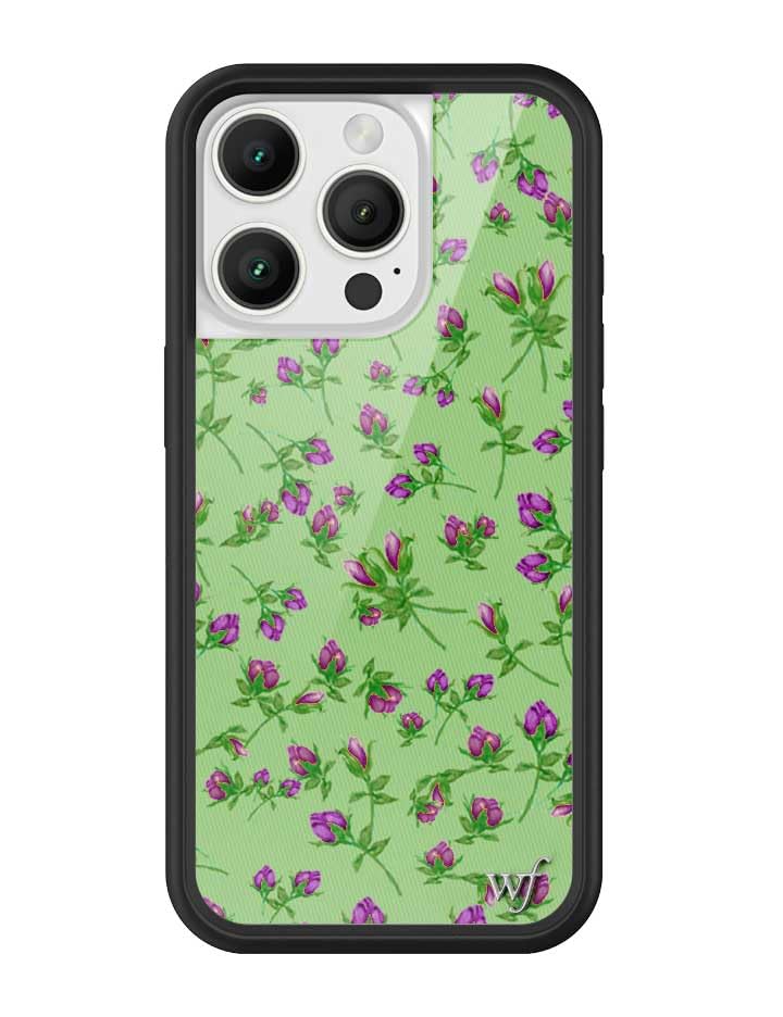 Image of Wildflower Cases - iPhone 16 Pro Compatible - Purple Posie Rosie | Impact-Certified 6.5 ft Drop Protection Case, Raised Protective Bumper, Cute Aesthetic Design, Women-Owned Small Business