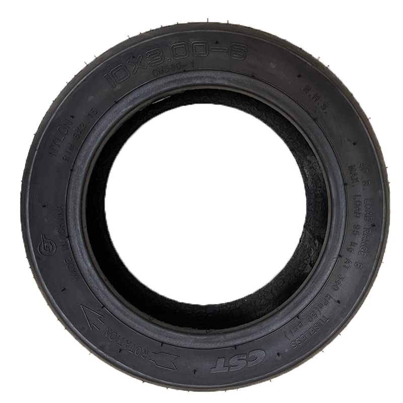 Pneu Trotinette Electrique,Roue de Trottinette éle 10x3.00-6 Pneu sans Tube for Scooter électrique 10 Pouces 10x3.0 CST Pneus de Scooter 10 "Portez Le Pneu à Vide