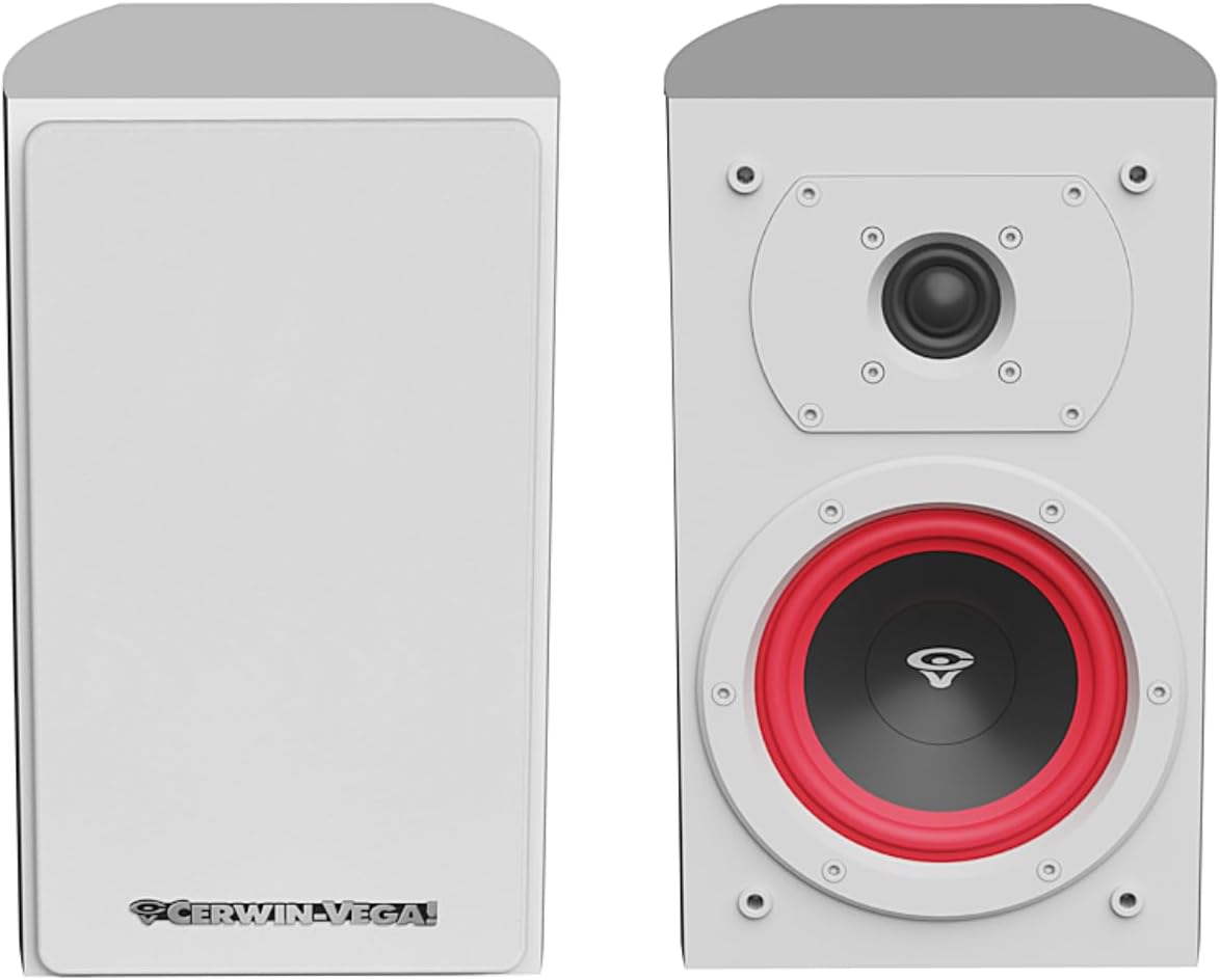 CERWIN-VEGA! Home Audio LA165W 6.5 inch 150 Watts 2-Way Bookshelf Speakers (White)
