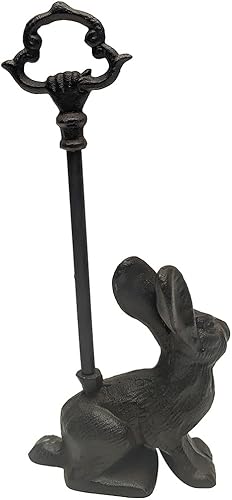 Miniatura 3 de Treasure Gurus - Tope de puerta de conejo de hierro fundido pesado para puerta, tope de puerta de conejo, decoración del hogar
