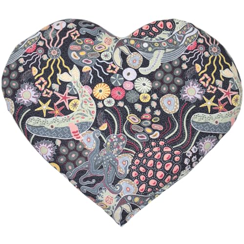 Cojín de huesos de cereza con forma de corazón, aprox. 30 x 25 cm, tela orgánica bajo el agua, cojín térmico, cojín de granos, un regalo encantador