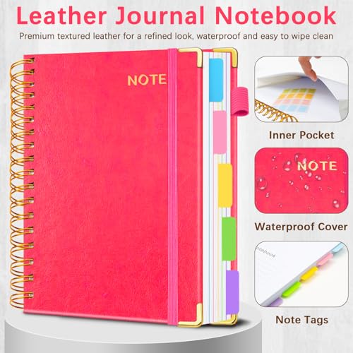 Carnet à 5 sujets avec intercalaires, journal de notes de travail à couverture rigide B5
