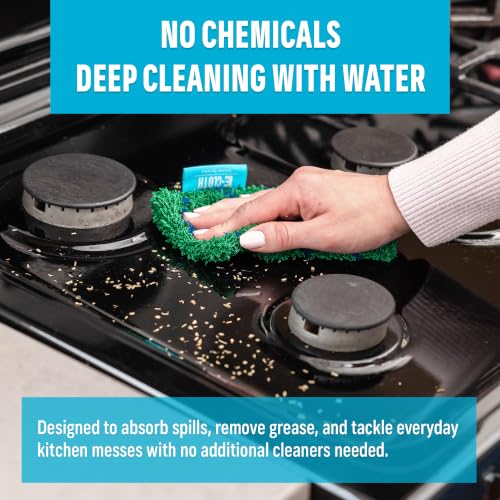 Image of E-Cloth Kitchen Dynamo, Premium Microfiber Non-Scratch Kitchen Dish Scrubber Sponge, Ideal for Dish, Sink and Countertop Cleaning, 100 Wash Guarantee, Green, 1 Pack