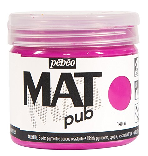ペベオ(Pebeo) ウォールアート用水性アクリル絵具 マットピュブ 140ml チリアンピンク08