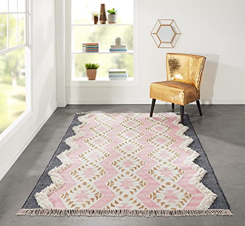 Novogratz By Momeni Indio 100% Wool Hand Made Contemporary Area Rug, 2'3" X 7'10" Runner, Pink (Indioind-1Pnk237A) #TOP5