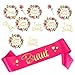 Produktbild Oblique Unique® Braut Schärpe + Braut / Team Braut Tattoo Set für Junggesellinnenabschied JGA Hochzeit Hen Party Accessoires Pink Gold